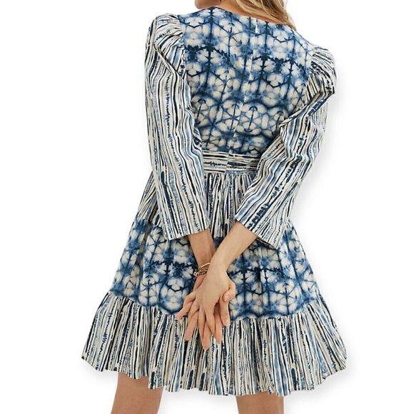 Anthropologie Behati Blue Print Mini Dress size S, NWT - Picture 2 of 16